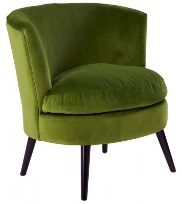 Product photograph of Rosalia Green Fabric Armchair With Black Legs from Choice Furniture Superstore