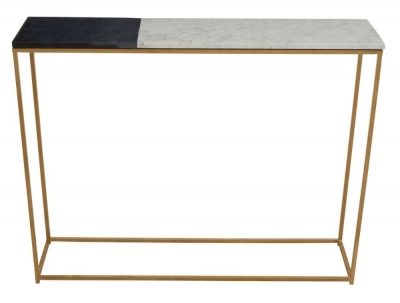 Product photograph of Lucio Black And White Marble Top Console Table from Choice Furniture Superstore