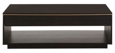 Product photograph of Hasty Brown Rubberwood Coffee Table 1 Drawer Storage from Choice Furniture Superstore