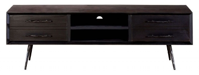 Product photograph of Hurley Black Tv Unit 160cm Stand Upto 55in Plasma Tv - 4 Drawers from Choice Furniture Superstore