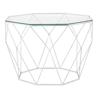 Shalimar Glass Octagonal Coffee Table with Chrome Base