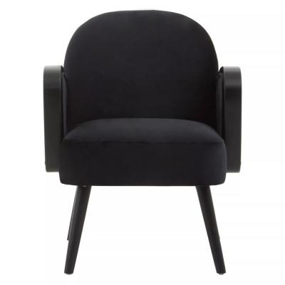 Hala Black Velvet Fabric Upholstered Armchair