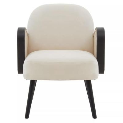 Hala Natural Velvet Fabric Upholstered Armchair