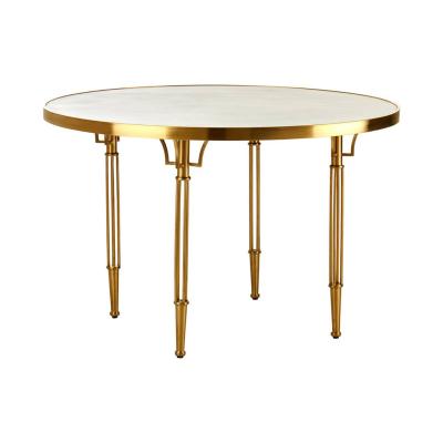 Modica White Concrete 4 Seater Dining Table with Gold Base