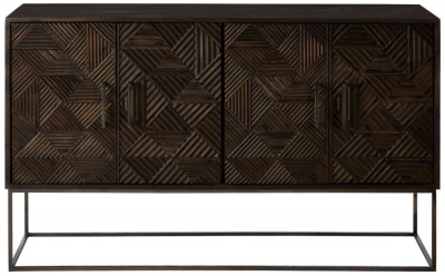 Product photograph of Staley Grey Mango Wood 4 Door Large Sideboard from Choice Furniture Superstore