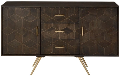 Product photograph of Trinity Grey Mango Wood 2 Door Sideboard from Choice Furniture Superstore