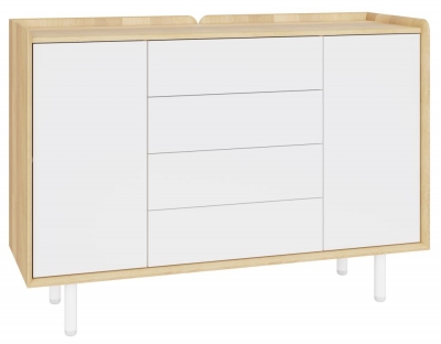 Product photograph of Aarhus White And Oak Large Sideboard from Choice Furniture Superstore