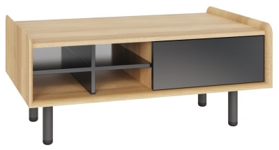 Product photograph of Aarhus Anthracite And Oak Coffee Table from Choice Furniture Superstore