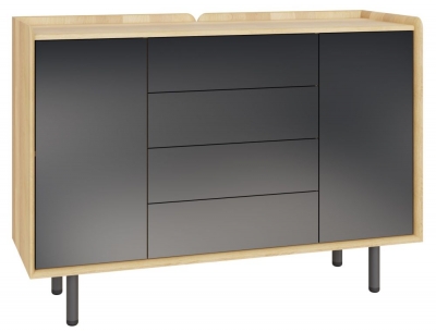 Product photograph of Aarhus Anthracite And Oak Large Sideboard from Choice Furniture Superstore