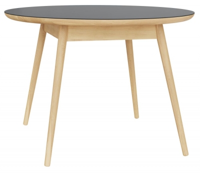 Product photograph of Aarhus Anthracite And Oak Round Dining Table from Choice Furniture Superstore