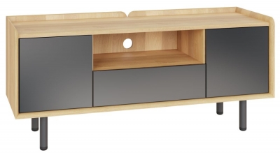 Product photograph of Aarhus Anthracite And Oak Tv Unit from Choice Furniture Superstore