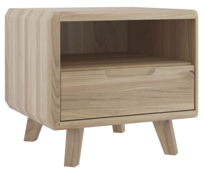 Bergen Scandinavian Oak 1 Drawer Bedside Table