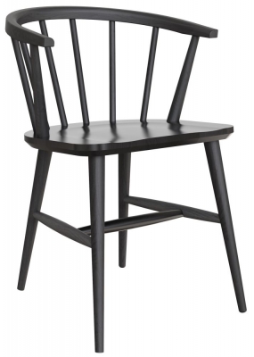 Product photograph of Bergen Scandinavian Black Oak Dining Armchair Sold In Pairs from Choice Furniture Superstore