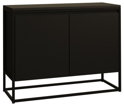 Product photograph of Stockholm Black And Oak Sideboard 105cm With 2 Door from Choice Furniture Superstore