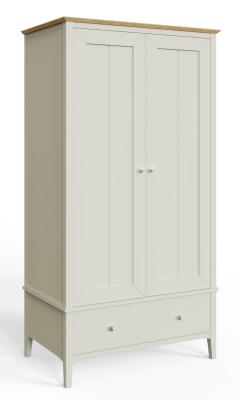 Product photograph of Alwin Grey Painted 2 Door 1 Drawer Double Wardrobe from Choice Furniture Superstore