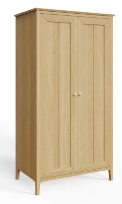 Product photograph of Alwin Oak 2 Door Wardrobe from Choice Furniture Superstore