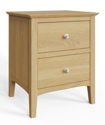 Product photograph of Alwin Oak 2 Drawer Bedside Cabinet from Choice Furniture Superstore