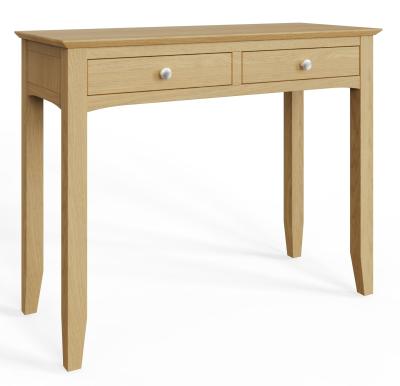 Product photograph of Alwin Oak 2 Drawer Dressing Table from Choice Furniture Superstore