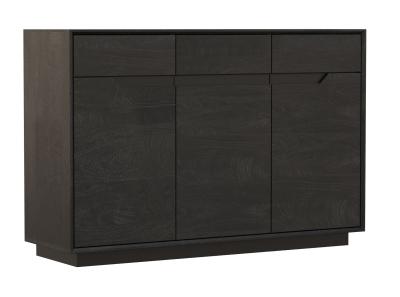 Product photograph of Layne Black Oak 150cm Medium 3 Door Sideboard from Choice Furniture Superstore