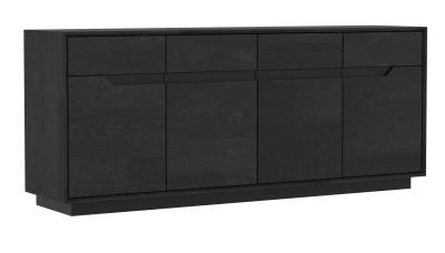 Layne Black Oak 180cm Large 4 Door Sideboard