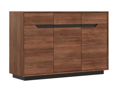 Product photograph of Layne Smoked Oak 150cm Medium 3 Door Sideboard from Choice Furniture Superstore