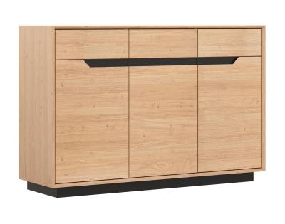 Product photograph of Layne White Oak 150cm Medium 3 Door Sideboard from Choice Furniture Superstore