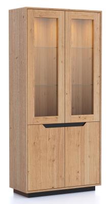 Layne White Oak Tall 4 Door Display Cabinet