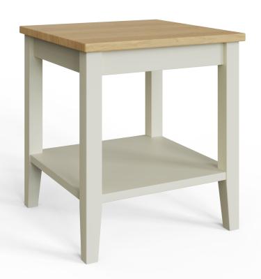 Product photograph of Lathen Grey Painted Lamp Table With Shelf from Choice Furniture Superstore