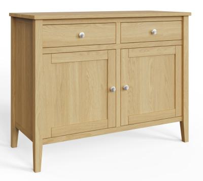 Product photograph of Lathen Oak 100cm Small 2 Door Sideboard from Choice Furniture Superstore