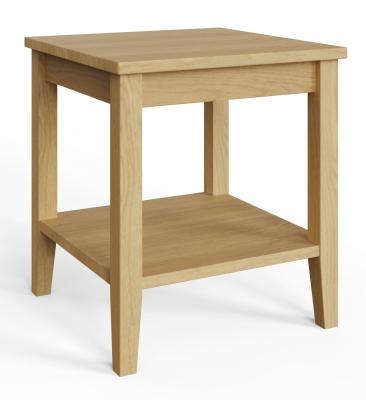 Product photograph of Lathen Oak Lamp Table With Shelf from Choice Furniture Superstore