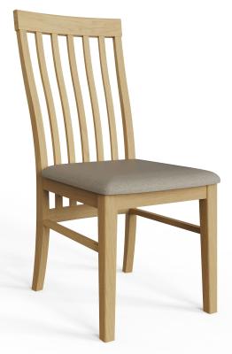 Product photograph of Set Of 2 Lathen Oak Slatted Back Dining Chair from Choice Furniture Superstore