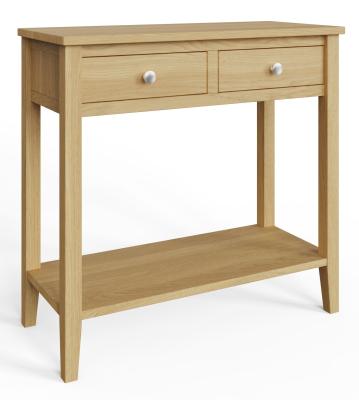 Product photograph of Lathen Oak 2 Drawer Console Table from Choice Furniture Superstore