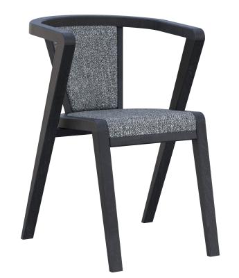 Set Of 2 Layne Byran Black Oak And Charcoal Dining Chair