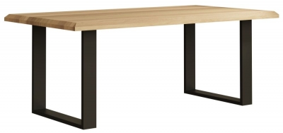 Product photograph of Malmo Oak 180cm Dining Table With Black Metal U Legs - 6 Seater from Choice Furniture Superstore