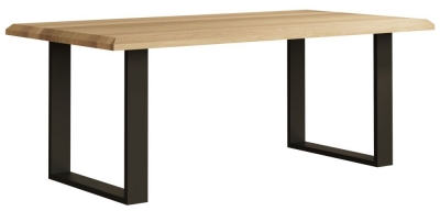 Product photograph of Malmo Oak 200cm Dining Table With Black Metal U Legs from Choice Furniture Superstore