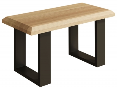 Product photograph of Malmo Oak 90cm Bench With Black Metal U Legs from Choice Furniture Superstore