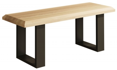 Product photograph of Malmo Oak 120cm Bench With Black Metal U Legs from Choice Furniture Superstore