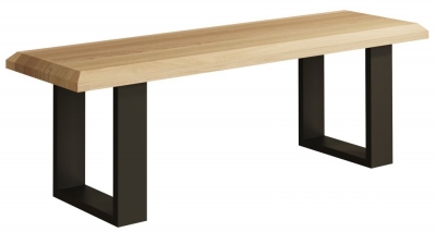 Product photograph of Malmo Oak 140cm Bench With Black Metal U Legs from Choice Furniture Superstore