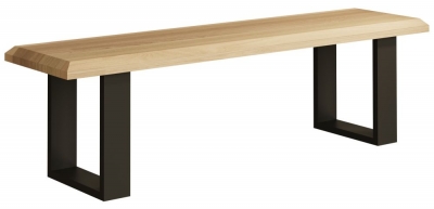 Product photograph of Malmo Oak 160cm Bench With Black Metal U Legs from Choice Furniture Superstore