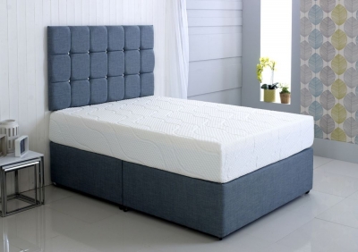 Product photograph of Kayflex Hybrid Cool Blue 17 5cm Reflex Memory Foam Divan Bed from Choice Furniture Superstore