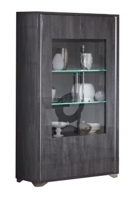 Product photograph of Augusta Oak 2 Door Italian Cabinet With Led Light from Choice Furniture Superstore