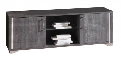 Product photograph of Augusta Oak 2 Door Large Italian Tv Unit from Choice Furniture Superstore