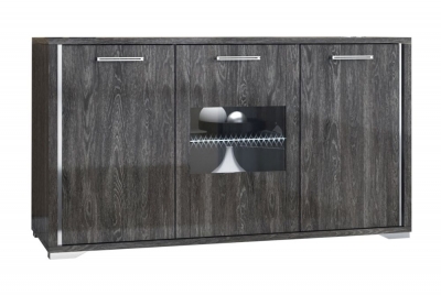 Product photograph of Augusta Oak 3 Door Italian Sideboard With Led Light from Choice Furniture Superstore