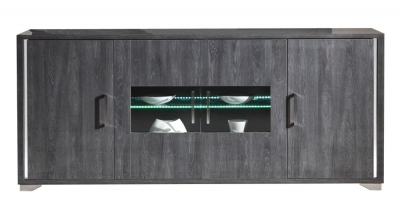 Product photograph of Augusta Oak 4 Door Italian Sideboard With Led Light from Choice Furniture Superstore