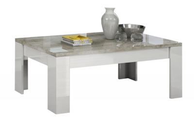 Product photograph of Messina White And Concrete Grey Italian Coffee Table from Choice Furniture Superstore