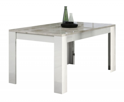 Product photograph of Messina Italian White And Grey 6 Seater Dining Table from Choice Furniture Superstore