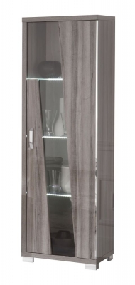 Product photograph of Bagni Dark Grey Oak 1 Right Door Italian Cabinet With Led Light from Choice Furniture Superstore