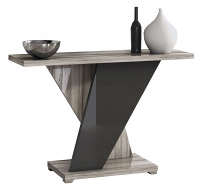 Product photograph of Bagni Dark Grey Oak Italian Console Table from Choice Furniture Superstore
