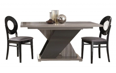 Bagni Italian Extending Dining Set With 4 Oval Back Dining Chair