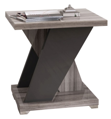 Product photograph of Bagni Dark Grey Oak Italian Lamp Table from Choice Furniture Superstore